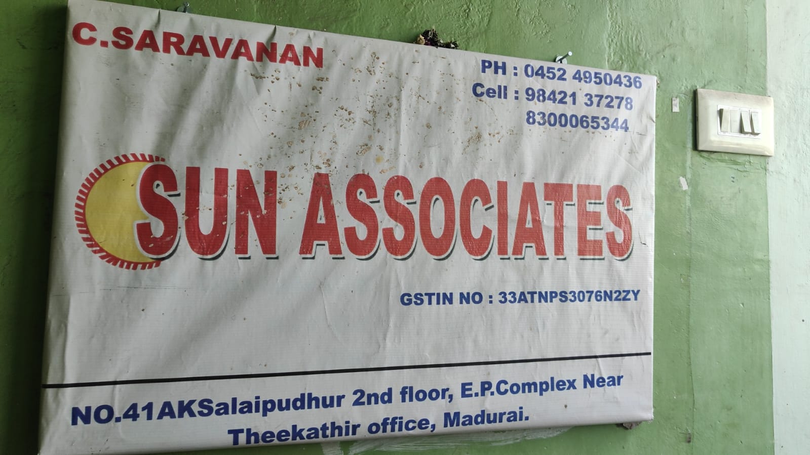 Sun Associates company signboard